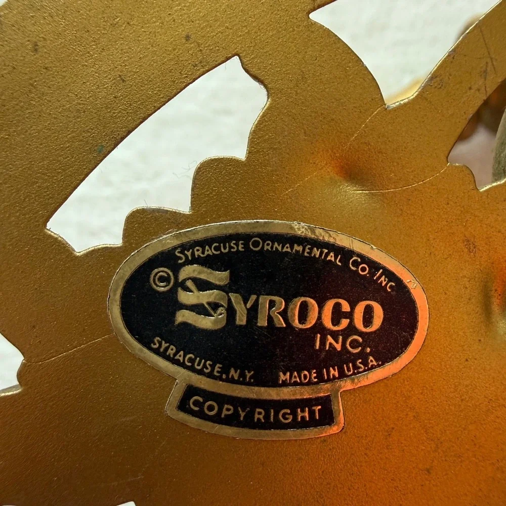 Vintage Syroco Resin Gold Wall Candle Sconce Hollywood Regency‎ Ornate Floral
